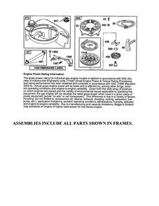 Fuel Tank/Rewind Starter Diagram and Parts List for 126T02-0709-E1C  Briggs and Stratton Engine